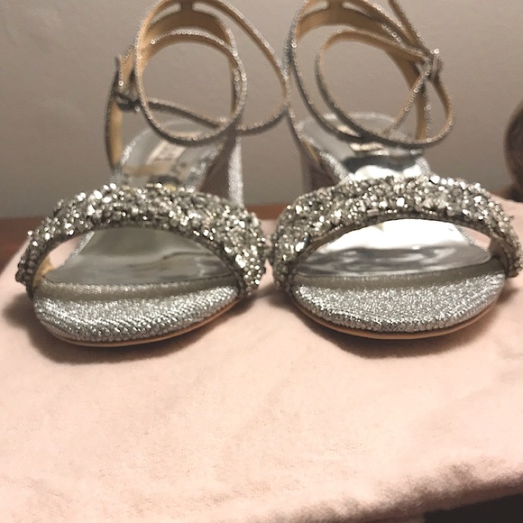 Final Price- BADGLEY MISCHKA Crystal Embellished Evening Shoes - Picture 12 of 14
